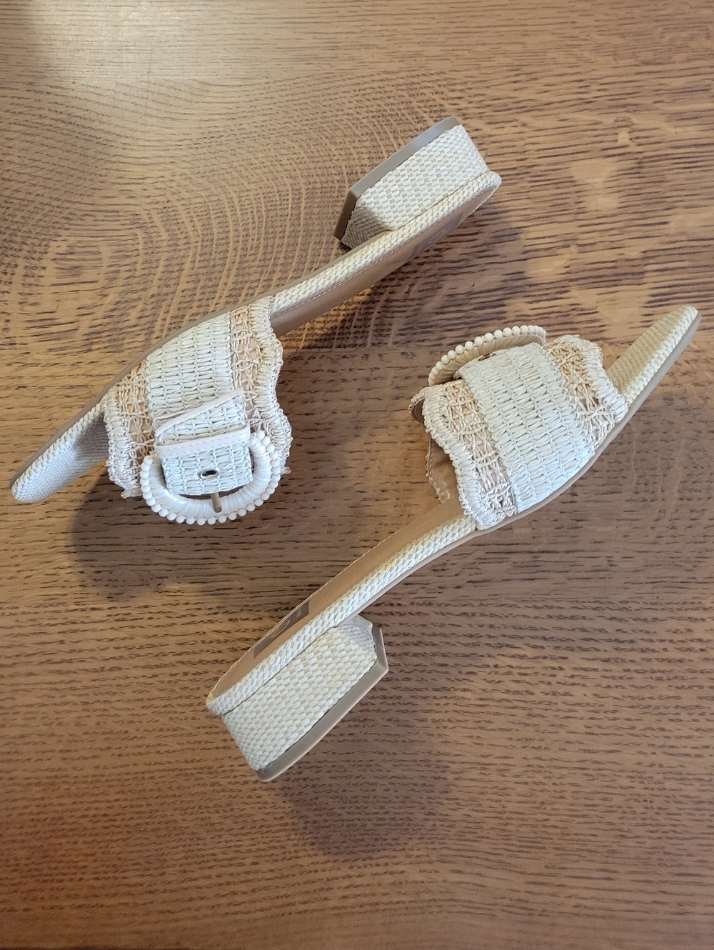 DV Dolce Vita Nillz Buckle Slide Low Block Heel Sandal - natural raffia - Picture 11 of 13